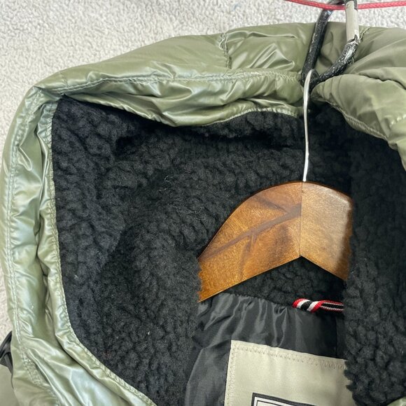 NEW Hunter Women's XS Mid Length Puffer Coat Olive Green Full Zip Hooded - Picture 12 of 13